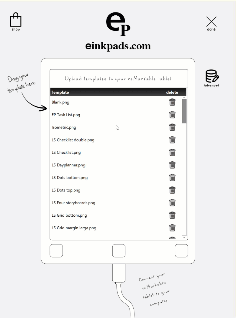 Install remarkable paper tablet templates with drag-n-drop. 100% safe and secure.